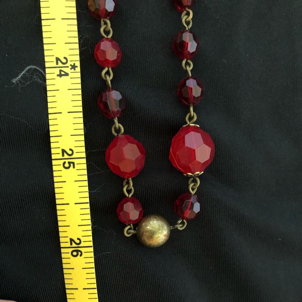Red and gold necklace and bracelet bundle. - Picture 2 of 7